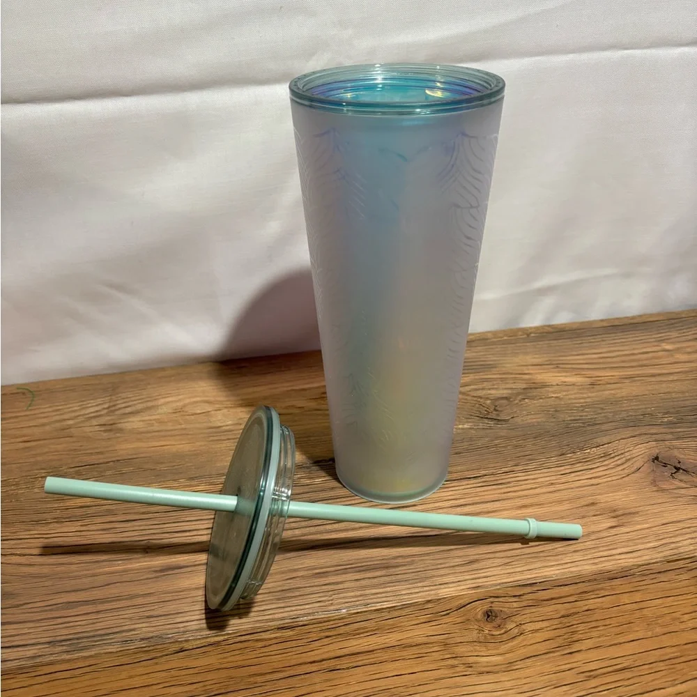 Starbucks Frosted Tumbler with Green Straw‎